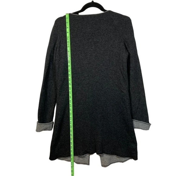 Benedetta B Long Gray Cardigan, Merino Wool Cashmere Blend, Made in Italy, Small - Picture 8 of 8
